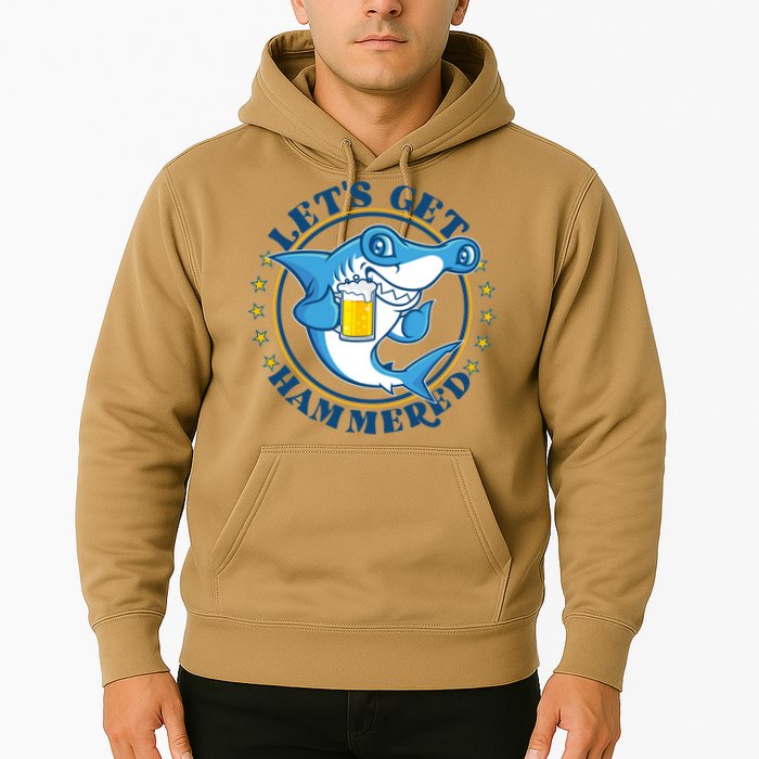 Let's Get Hammered Hammerhead Shark Beer Hoodie