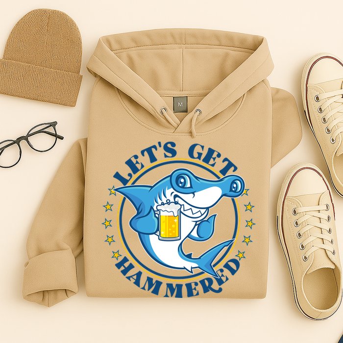 Let's Get Hammered Hammerhead Shark Beer Hoodie