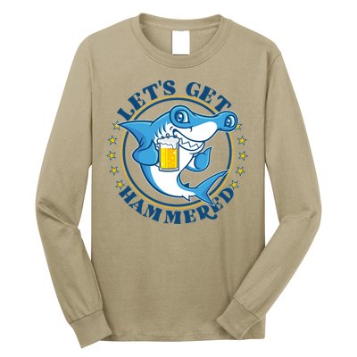 Let's Get Hammered Hammerhead Shark Beer Long Sleeve Shirt