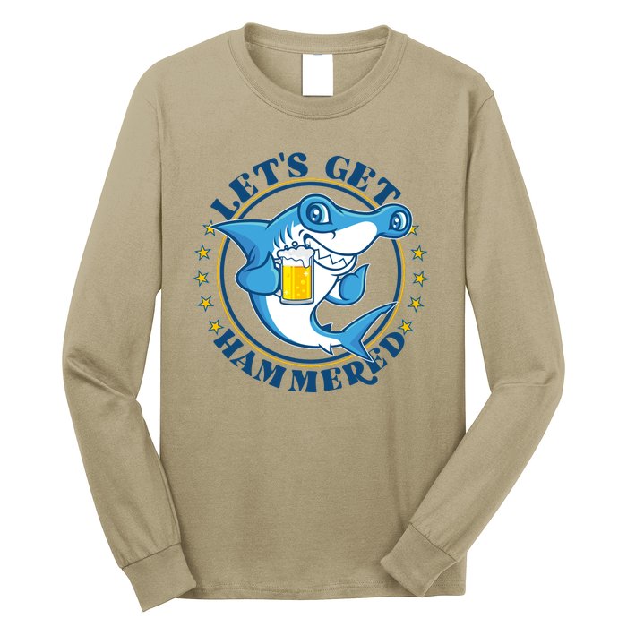 Let's Get Hammered Hammerhead Shark Beer Long Sleeve Shirt