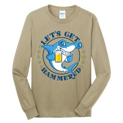 Let's Get Hammered Hammerhead Shark Beer Tall Long Sleeve T-Shirt