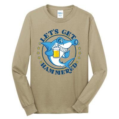 Let's Get Hammered Hammerhead Shark Beer Tall Long Sleeve T-Shirt