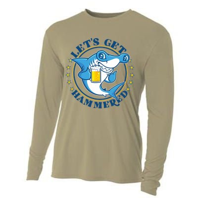 Let's Get Hammered Hammerhead Shark Beer Cooling Performance Long Sleeve Crew