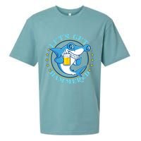 Let's Get Hammered Hammerhead Shark Beer Sueded Cloud Jersey T-Shirt