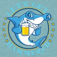 Let's Get Hammered Hammerhead Shark Beer Sueded Cloud Jersey T-Shirt