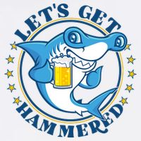 Let's Get Hammered Hammerhead Shark Beer Garment-Dyed Sweatshirt