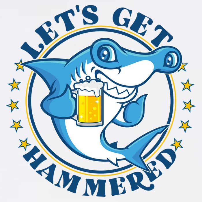 Let's Get Hammered Hammerhead Shark Beer Garment-Dyed Sweatshirt