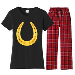 Lucky Golden Horseshoe TShirt Women's Flannel Pajama Set