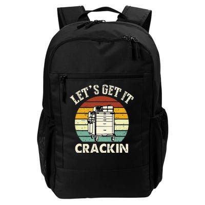 Lets Get It Crackin Crash Cart Funny Critical Care Er Nurse Daily Commute Backpack