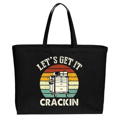 Lets Get It Crackin Crash Cart Funny Critical Care Er Nurse Cotton Canvas Jumbo Tote