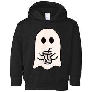 Little Ghost Ice Coffee Happy Halloween Toddler Hoodie