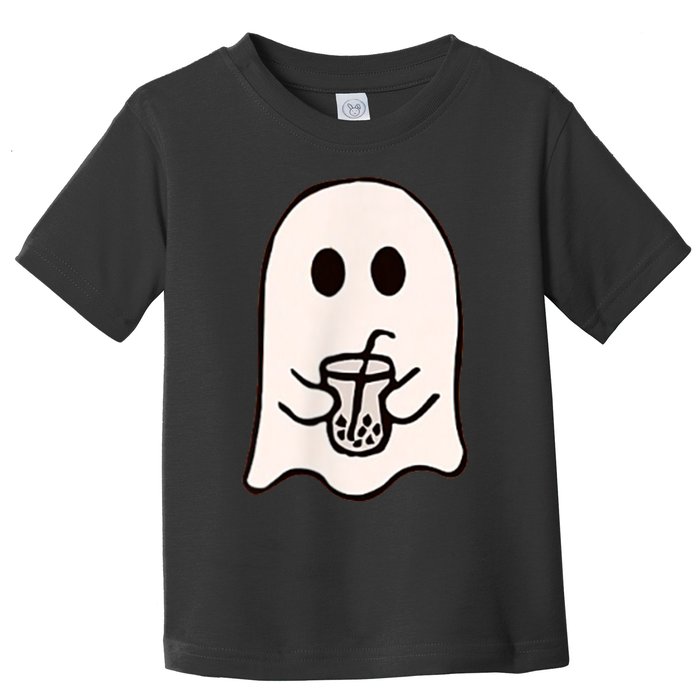 Little Ghost Ice Coffee Happy Halloween Toddler T-Shirt