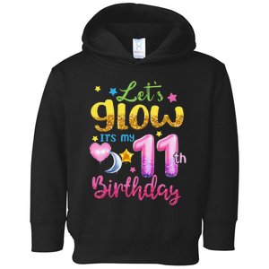 Let's Glow It's My 11th Birthday 11 Years Old Toddler Hoodie