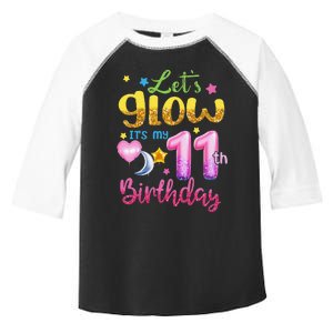 Let's Glow It's My 11th Birthday 11 Years Old Toddler Fine Jersey T-Shirt