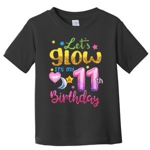 Let's Glow It's My 11th Birthday 11 Years Old Toddler T-Shirt