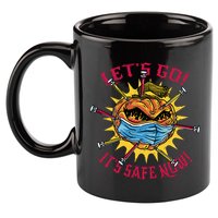 Let's Go It's Safe Now Halloween Quarantine 11oz C Handle Ceramic Mug