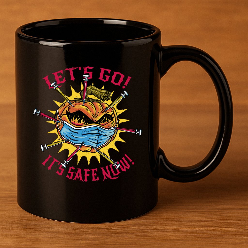 Let's Go It's Safe Now Halloween Quarantine 11oz C Handle Ceramic Mug