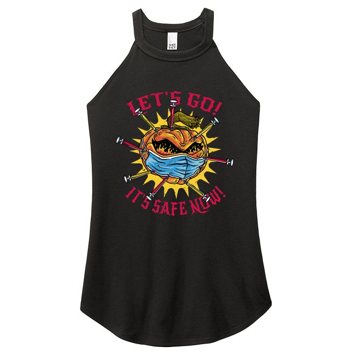 Let's Go It's Safe Now Halloween Quarantine Women's Perfect Tri Rocker Tank
