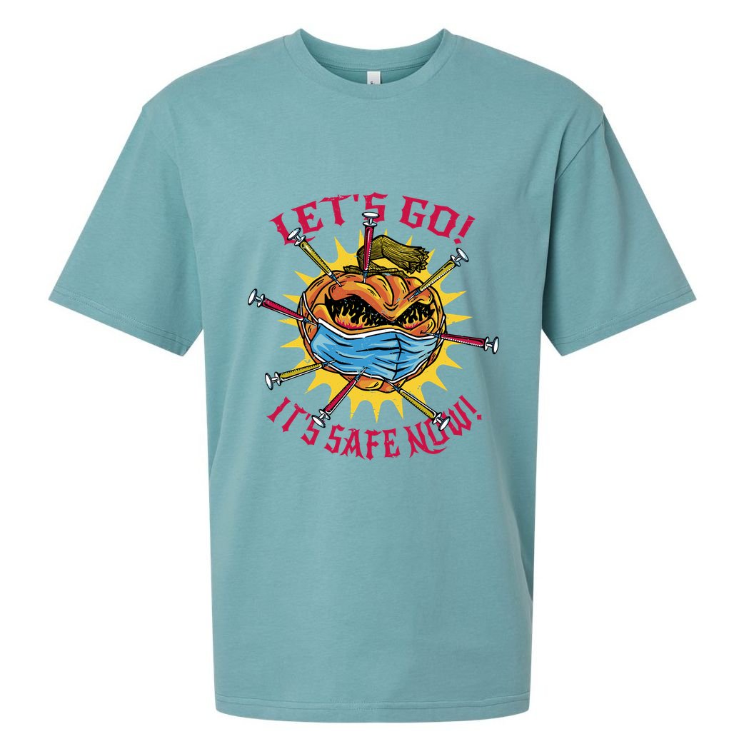 Let's Go It's Safe Now Halloween Quarantine Sueded Cloud Jersey T-Shirt
