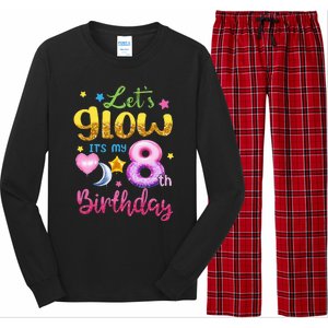 Lets Glow Its My 8th Birthday Kids 8 Years Old Long Sleeve Pajama Set