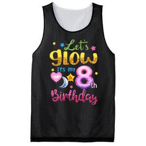 Lets Glow Its My 8th Birthday Kids 8 Years Old Mesh Reversible Basketball Jersey Tank