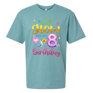 Lets Glow Its My 8th Birthday Kids 8 Years Old Sueded Cloud Jersey T-Shirt