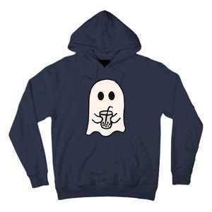 Little Ghost Ice Coffee Happy Halloween Tall Hoodie