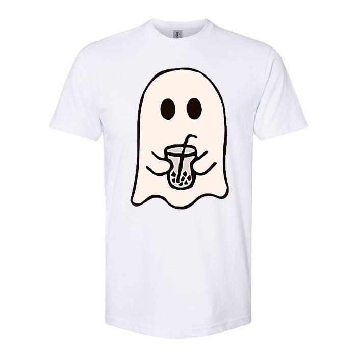 Little Ghost Ice Coffee Happy Halloween Softstyle CVC T-Shirt