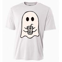 Little Ghost Ice Coffee Happy Halloween Cooling Performance Crew T-Shirt