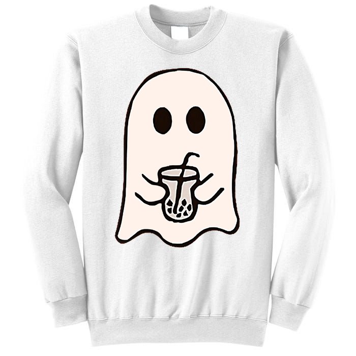 Little Ghost Ice Coffee Happy Halloween Sweatshirt