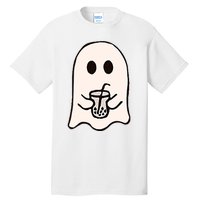 Little Ghost Ice Coffee Happy Halloween Tall T-Shirt