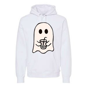 Little Ghost Ice Coffee Happy Halloween Premium Hoodie