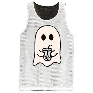 Little Ghost Ice Coffee Happy Halloween Mesh Reversible Basketball Jersey Tank