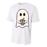 Little Ghost Ice Coffee Happy Halloween Performance Sprint T-Shirt