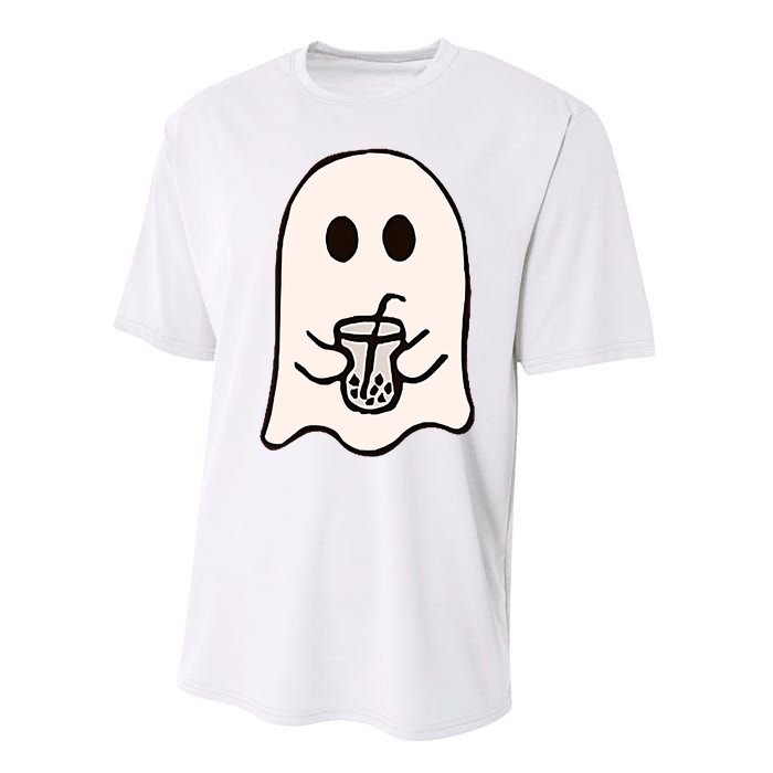 Little Ghost Ice Coffee Happy Halloween Performance Sprint T-Shirt