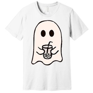 Little Ghost Ice Coffee Happy Halloween Premium T-Shirt