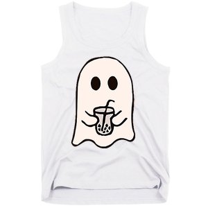 Little Ghost Ice Coffee Happy Halloween Tank Top