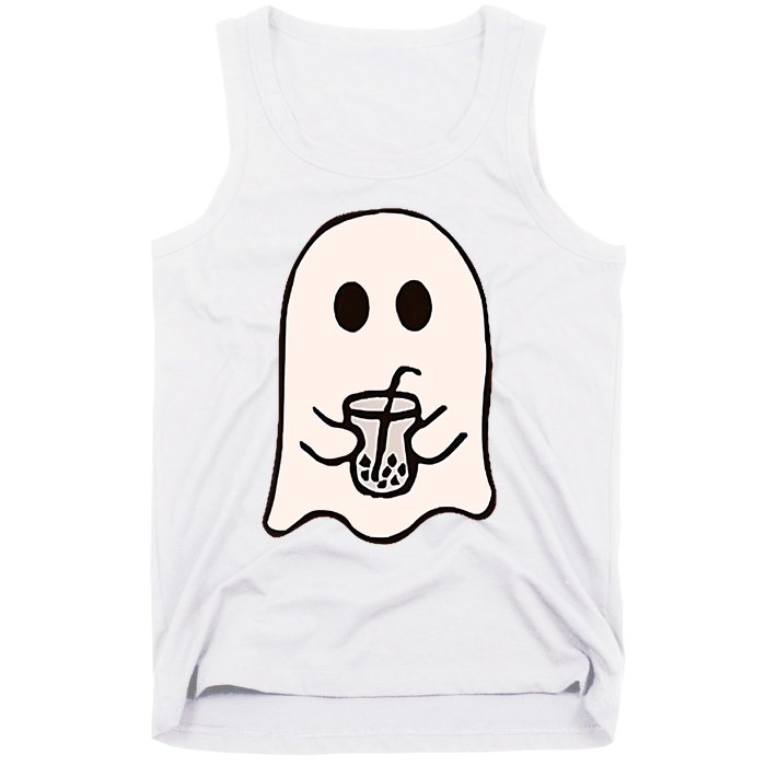 Little Ghost Ice Coffee Happy Halloween Tank Top