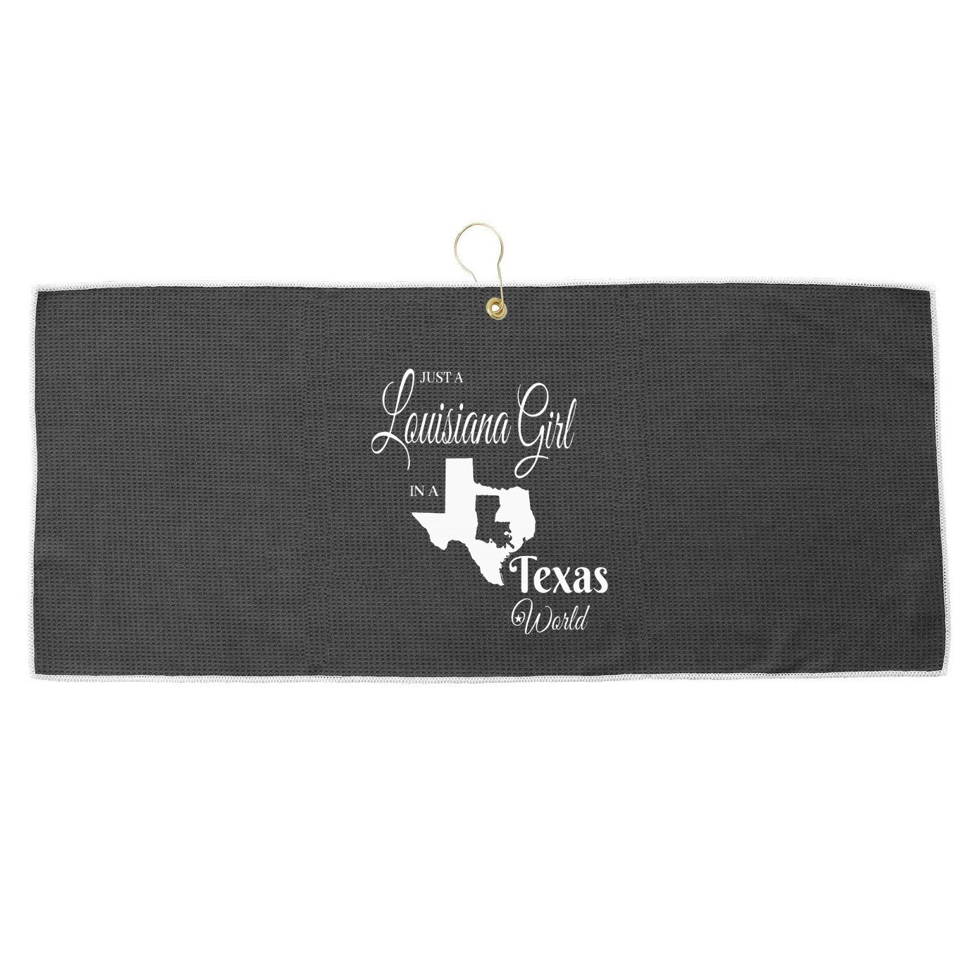  Louisiana Girl In A Texas World Large Microfiber Waffle Golf Towel
