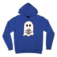 Little Ghost Ice Coffee Cute Ghost Halloween Boo Milk Tea Gift Tall Hoodie