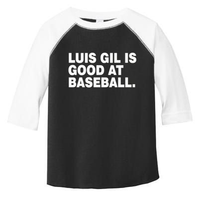Luis Gil Is Good At Baseball Toddler Fine Jersey T-Shirt
