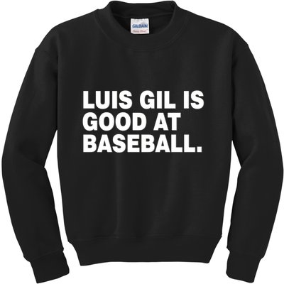 Luis Gil Is Good At Baseball Kids Sweatshirt