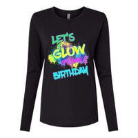 Lets Glow Its My Birthday Glow Party 80s Costume Party Womens Cotton Relaxed Long Sleeve T-Shirt