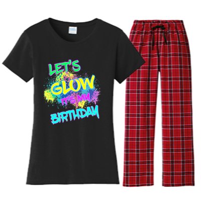 Lets Glow Its My Birthday Glow Party 80s Costume Party Women's Flannel Pajama Set