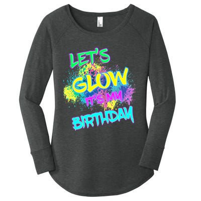 Lets Glow Its My Birthday Glow Party 80s Costume Party Women's Perfect Tri Tunic Long Sleeve Shirt