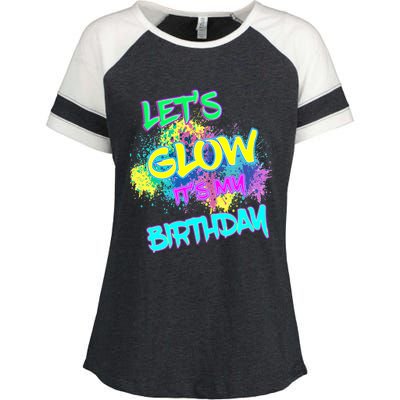 Lets Glow Its My Birthday Glow Party 80s Costume Party Enza Ladies Jersey Colorblock Tee