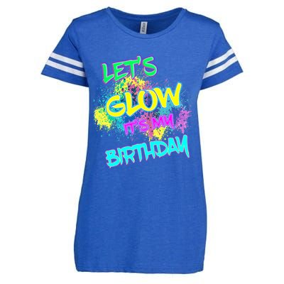 Lets Glow Its My Birthday Glow Party 80s Costume Party Enza Ladies Jersey Football T-Shirt