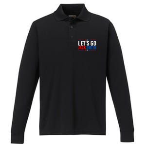 Lets Go Jack Smith For President USA Flag Performance Long Sleeve Polo