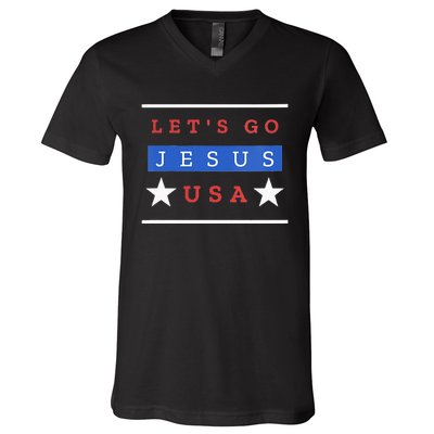 Lets Go Jesus. Spin On Lets Go Brandon. Spread Positivity V-Neck T-Shirt