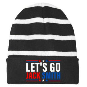 Lets Go Jack Smith For President USA Flag Striped Beanie with Solid Band